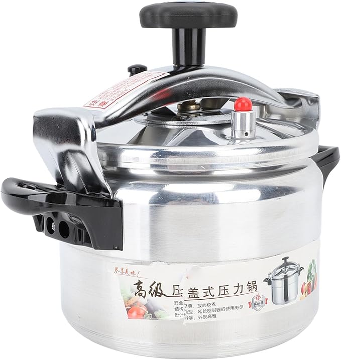 Quart Pressure Cooker, Aluminum Pressure Cooker Pot with Pressure Gauge and Cooking Rack for Family or Commercial Use (7L)