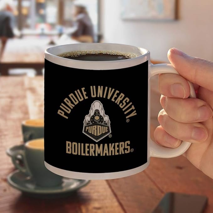 Purdue Boilermakers Ceramic Coffee Mug, Novelty Gift Mugs for Coffee, Tea and Hot Drinks, 11oz, White