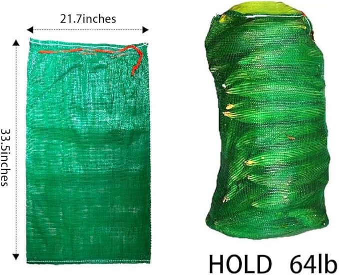 50pcs Produce Storage Mesh Bags Extra Large Reusable Vegetable Storage Bags Sacks 21'' x 32'' Holds up to 50 Lbs Vegetable Storage Bags for Garden Produce Citrus Potato Onion Storage