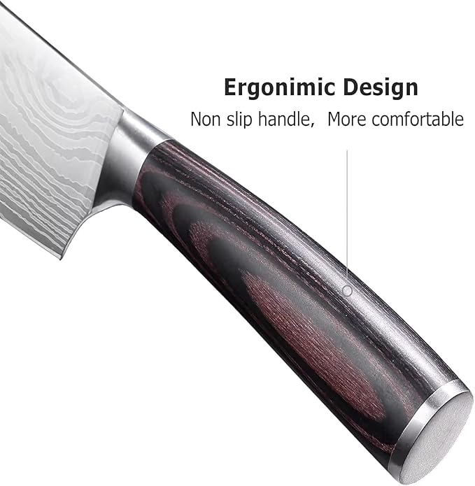 Nakiri Knife-7", Japanese High Carbon Stainless Steel Nakiri Chef Knife, Ultra-Sharp for Meat & Vegetables, Ergonomic Pakkawood Handle, Multipurpose Kitchen Knife