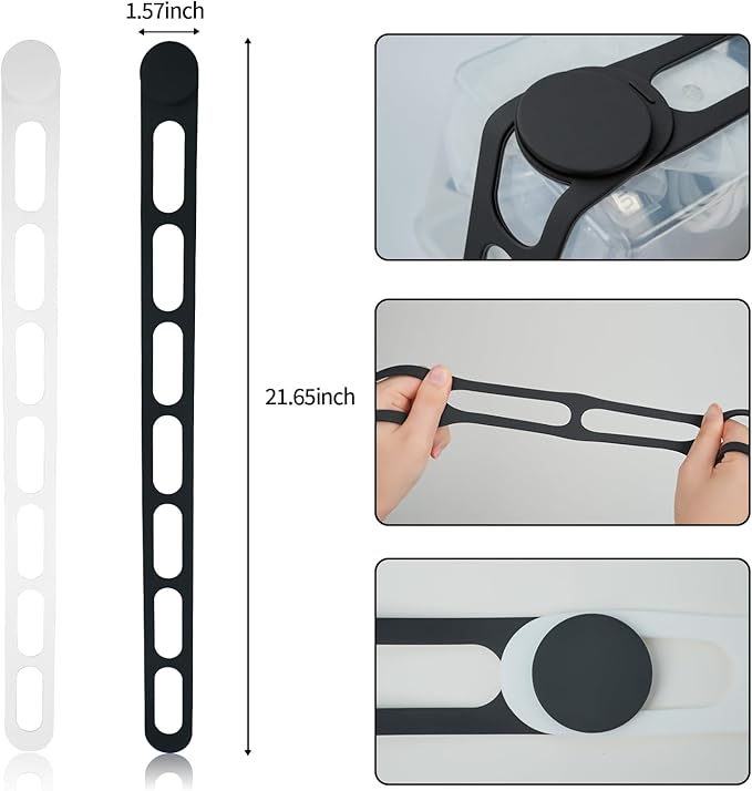 Self-Locking Silicone Strap for Slow Cooker Lid, Pot, Bento Box Reusable Elastic Tie for Organizing Cords, Yoga Mat, Camping Gear (2-Pack)