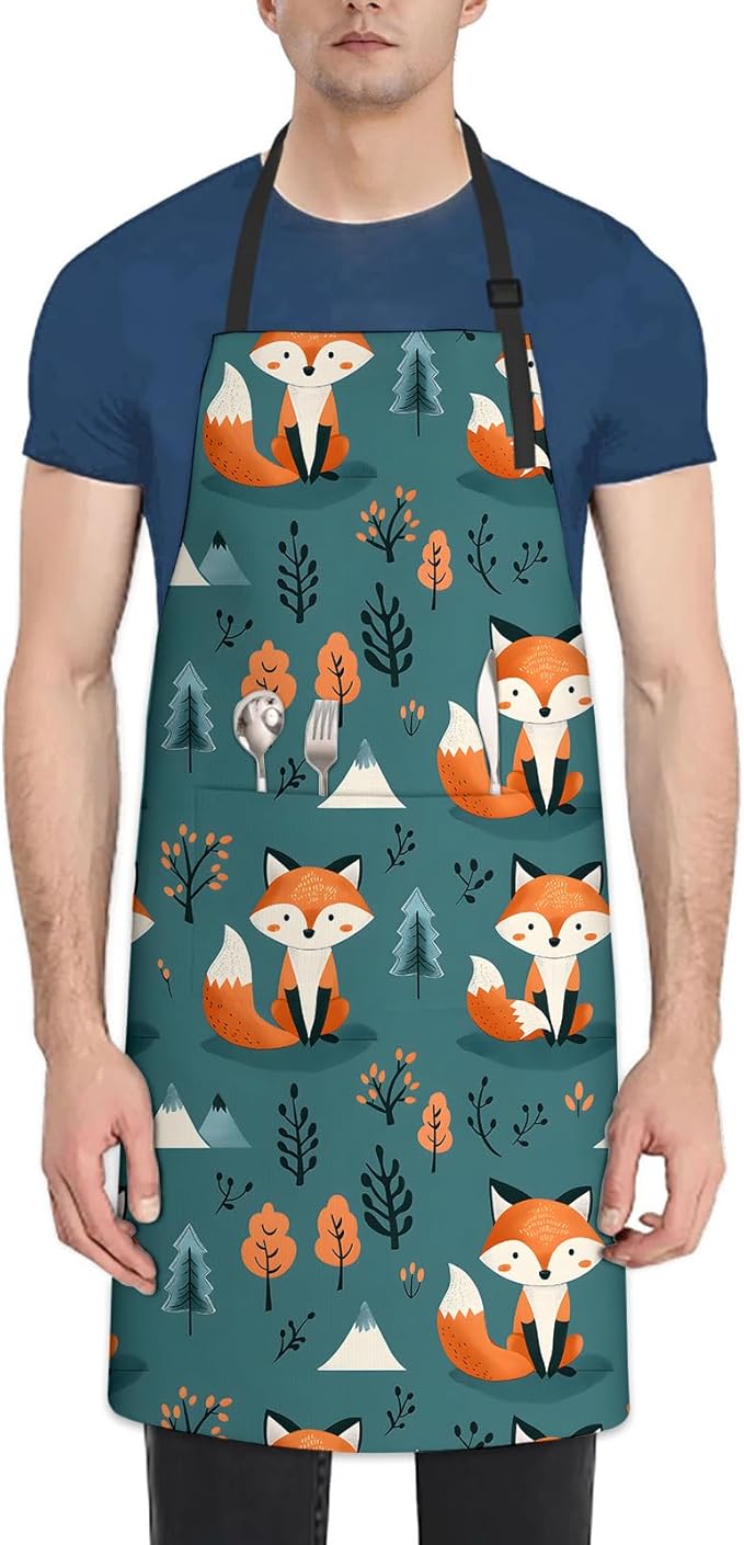 Cute Dolphin Apron for Women Men, Oxford Fabric Kitchen Cooking Chef Aprons