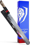 Dalstrong Slicing Knife - 12 inch Slicer - Firestorm Alpha Series - Premium 10Cr15CoMoV High-Carbon Steel Carving Knife - Traditional Japanese Wa Stabilized Wood & Resin Handle Kitchen Knife - Sheath