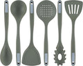 Restaurantware Silicone Utensil Set Pack of 1 Non-Slip Handle 6-Piece Kitchen Tool Set, Heat-Resistant Dishwasher-Friendly Cooking Accessories, Durable Green Cooking Utensils