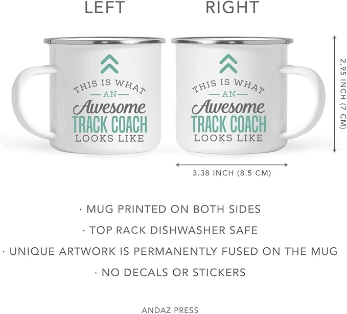 Andaz Press 11oz. Stainless Steel Campfire Coffee Mug, This is What an Awesome Track Coach Looks Like, 1-Pack, Birthday Gift Ideas Coworker Him Her, Includes Gift Box