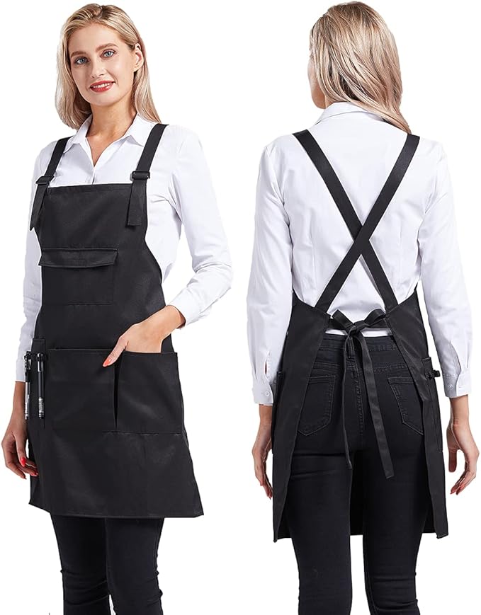 Nanxson Adjustable Women Bib Apron Multi Function Professional Salon Stylist Work Apron with Tool Pockets CF3010