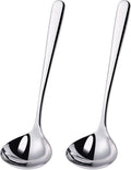 2 oz. Soup Ladles SUS304 Stainless Steel Gravy Ladle for Serving,9.5 Inch Sauce Ladel Spoon(Silver)(Set of 2)