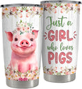 Pig Tumbler 20oz Stainless Steel Insulated Coffee Travel Mug Cup for Women Girls Pig Gifts for Birthday Christmas