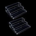 evron 2 Pack Pantry Organization and Storage Clear Plastics Spice Rack Organizer for Cabinet & Countertop (ASSEMBLY REQUIRED) 3 Tier Organizer Versatile Tierd Shelf Organizer 10.5"