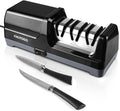 Knife Sharpener, Professional 3-Stage Electric Knife Sharpener for Kitchen Knives, 100% Diamond Abrasive for 20° Precision Angle Guide, Quickly Sharpening and Polish Blades