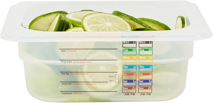 Restaurantware Food Pans Pack of 10 Plastic Square Food Containers 1/6 Size with Traceability Label, Storage Containers Dishwashable Hot Cold Friendly for Restaurants Buffet Commercial Use