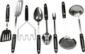 Chef Craft Basic Stainless Steel Kitchen Tool and Utensil Set, 8 Piece Set, Black
