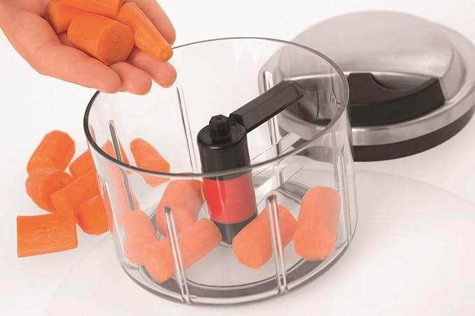 Rosle Manual Pull-Start Food Processor Multi Cutter & Salad Spinner Basket