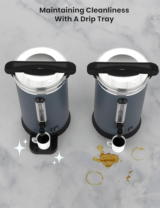 Large Commercial Coffee Urn 90 Cup/14L Coffee Dispenser,3.8Gal Stainless Steel Electric Coffee Maker with Double Wall Insulation, Hot Beverage & Water Dispenser