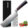Nakiri Knife-7", Japanese High Carbon Stainless Steel Nakiri Chef Knife, Ultra-Sharp for Meat & Vegetables, Ergonomic Pakkawood Handle, Multipurpose Kitchen Knife