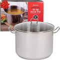 Camerons 20 Quart Stock Pot with Lid - Tri-ply 18/10 Professional Grade Induction Ready Stainless Steel Sauce Pot w/Handles - Stick Resistant Interior- Great for Cooking Thanksgiving Turkey Dinner