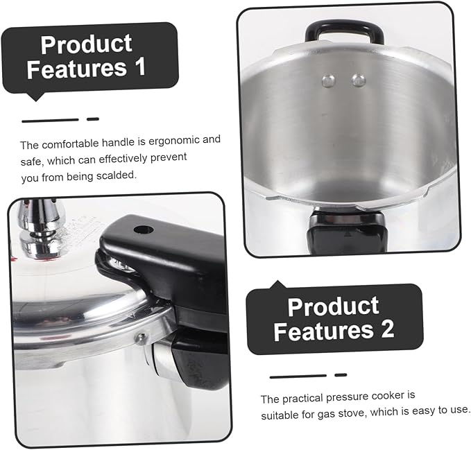 Household Pressure Cooker Composite Base Compatible Gas and Induction Stoves Safe High Pressure Cooking for Small Kitchens