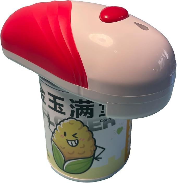 Electric Can opener, Open Your Any Cans with One Touch Button, Best Gift for Chef with Senior and Mum(Red)