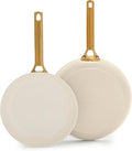 GreenPan Swift Nonstick 10” and 12” Frying Pan Skillet Set, Ceramic PFAS-Free 2 Piece Kitchen Cooking Set, Oven & Broiler Safe to 600°F, Dishwasher Safe Cookware, Cream