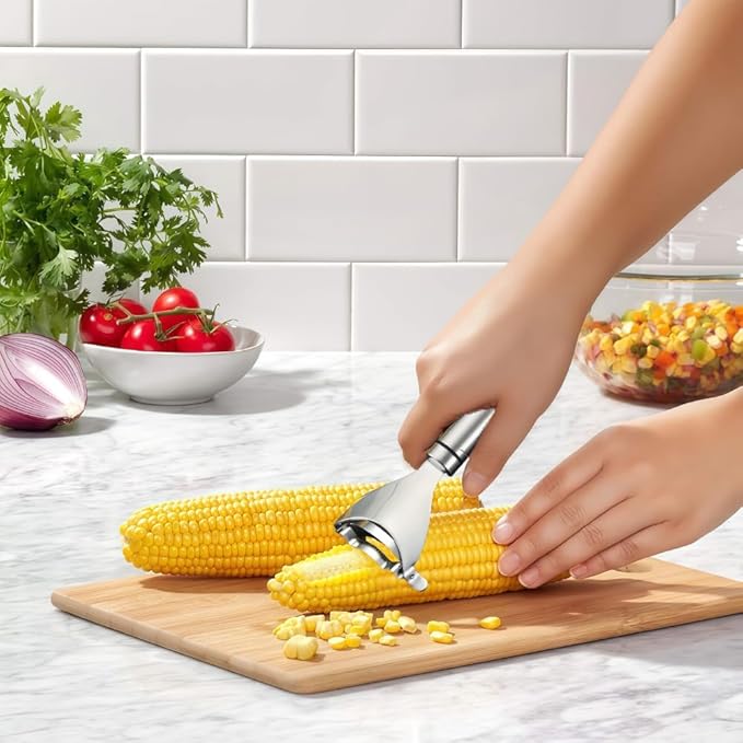 Stainless Steel Corn Cob Stripper, Kitchen Corn Peeler Tool, 3-Pack Corn Remover Handy Kitchen Tool For Cut The Corn Kernels Off The Cob
