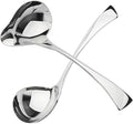 2-Pack 18/10 Stainless Steel Gravy Ladle, Sauce Ladle, with Pouring Spout, Small Soup Spoon for Gravies and Dressings, Dishwasher Safe