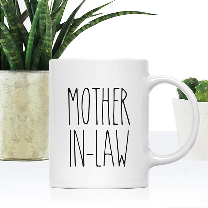 Andaz Press Simple Rustic Farmhouse Kitchen Decor 11oz. Ceramic Coffee Tea Mug Gift, Mother-in-Law, 1-Pack, Birthday Christmas Gift Ideas for Family, Friends