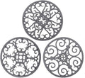 Trivets for Hot Dishes, Silicone Trivets for Hot Pots & Pans, Heat Resistant Pot Holders, Non-Slip Hot Pads for Kitchen (Dark Gray)