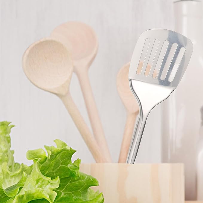 1 Set kitchen utensils stainless steel Food Cooking Spatula Soup Spoon Stainless Steel Serving Utensils Cutlery Set Spatulas Set Nonstick Cookware Home