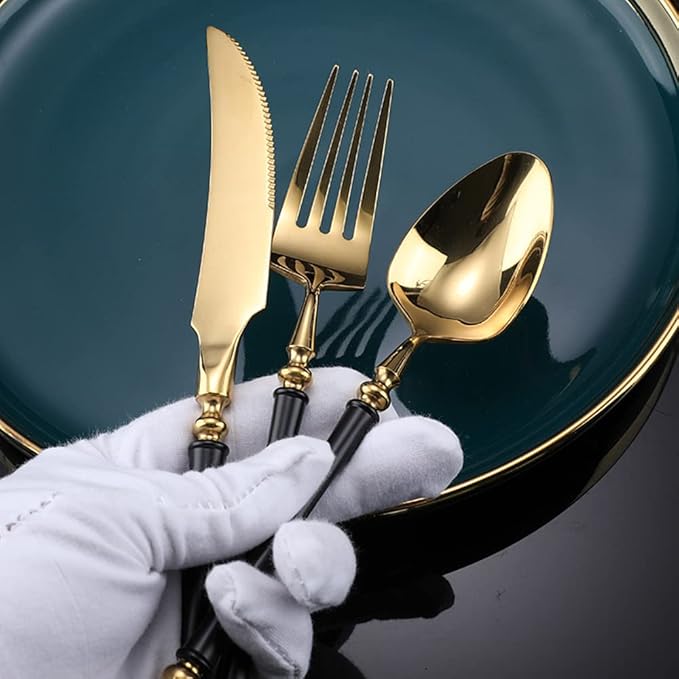 Silverware Set for 6 Modern 30 Piece Flatware Cutlery Utensils Set Durable 18/10 Stainless Steel Include Knives Forks and Spoons Tableware Set for Home Kitchen Wedding Mirror Polished