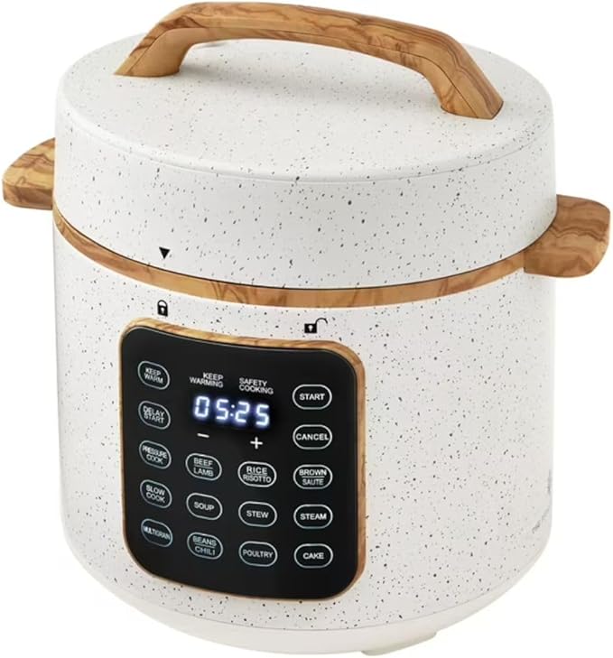 Pioneer Woman Linen Speckle 6-Quart Pressure Cooker with Touch Control Display – Programmable Multi-Function Cooker