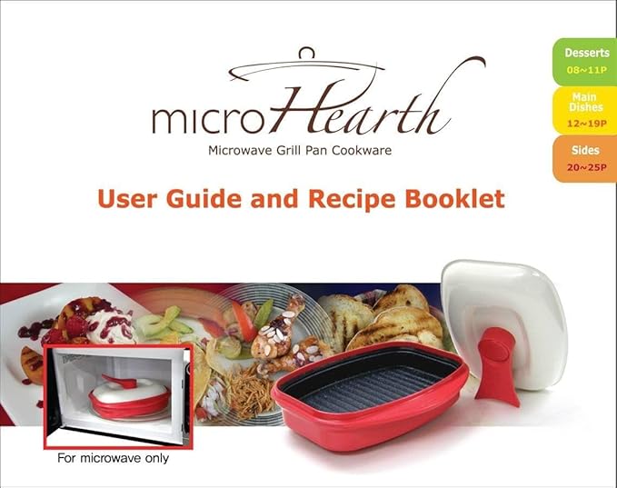 Microwave Grill Pan with Lid for Grilling, Browning, and Crisping Vegetables, Sandwich, & Meat, Red