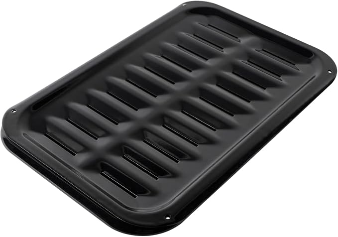 Certified Appliance Accessories SPL50008 Small 2-Piece Broiler Pan & Grill Set Porcelain-on-Steel 13"x8-3/4"x1-3/8" Broiler Pan for Oven, Black