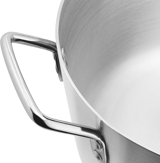GRIDMANN 10-Quart Tapered Aluminum Sauce Pan with Silicone Handle, NSF Listed Heavy Duty Professional Cookware