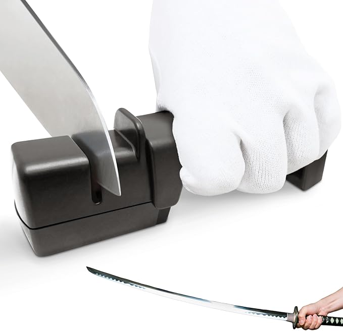 dretec Japanese Knife Sharpener(Ceramic and Diamond), for Kitchen Knives, Made in Niigata, Japan