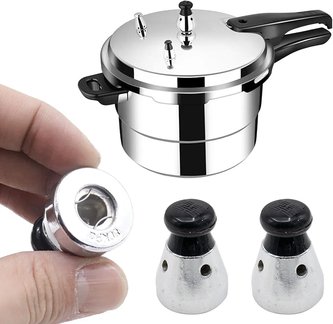 Universal Pressure Relief Jigger Valve Set for Pressure Cookers - 2 Pack with Exhaust Rod, 80KPA Safety Regulator, Anti-clog Design, Sturdy Pressure Control Accessory
