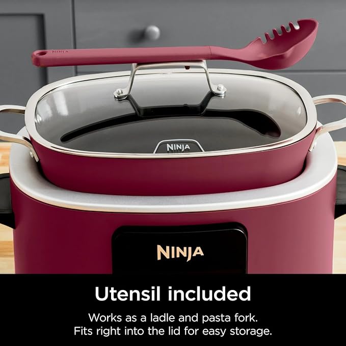 Ninja Foodi 6-in-1 PossibleCooker PRO Multi-Cooker 8.5 Quart, Electric Slow Cooker and Rice Cooker Combo for Home and Kitchen, Nonstick Pot for Cooking Soups Stews and One-Pot Meals (Cherry Tarte)