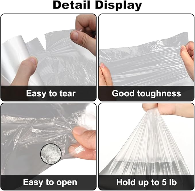 Plastic Produce Bags Roll, 10" x 14" Food Bag, Fresh-Keeping Plastic Bags for Food, Fruit, Vegetable, Bread, Refrigerator Storage, Kitchen, Supermarket, 1 Roll 500 Storage Bag