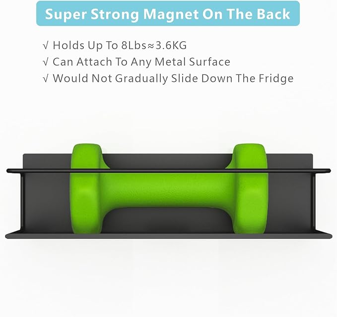 Magnetic Spice Rack For Refrigerator Magnetic Fridge Shelf For Kitchen Spice Organizer Magnetic Shelf For Fridge Space Saving Black 4 Pack