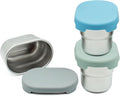 WeeSprout Stainless Steel Dip Containers with Leakproof Silicone Lids - 3 Pack - 2.7 Oz Reusable Snack & Sauce Cups - BPA-Free, Dishwasher & Freezer Safe Bento Box Lunch Boxes & Meal Prep Accessories
