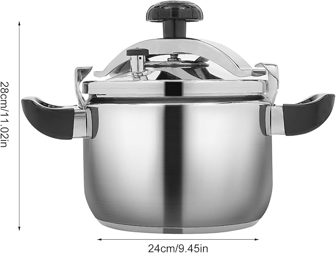 201 Stainless Steel Pressure Pot Small Pressure Cooker Family Mini Pressure Cookers Super Safety Lock Devices for Everyday 10 People Use