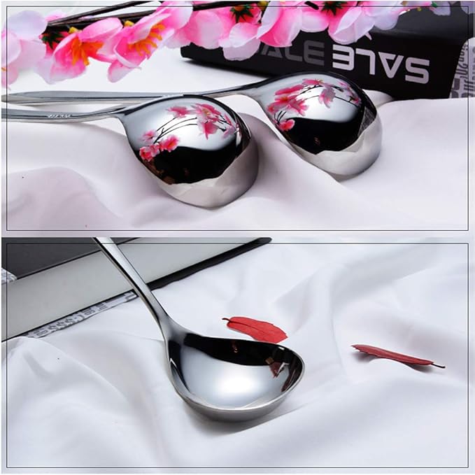 Small Ladles,Sauce,Gravy Soup Spoons Ladles,4 Pack SUS 304 Non-magnetic Stainless Steel 8'' (Color:Silver).