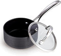 Cooks Standard 1-Quart Saucepan Hard Anodized Nonstick with Glass Lid, Cooking Sauce pot Milk Pan, Black