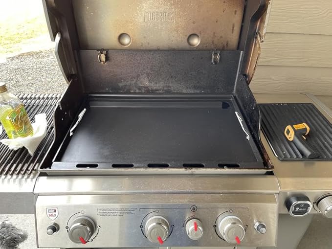 6788 Full Size Griddle for Weber GS4 Genesis II 300 Series Gas Grills, Flat Top Grill Griddle Insert with Handles for Weber Genesis II E310 E330 S315 EX315 SX335 EX335 Series Gas Grill, Carbon Steel