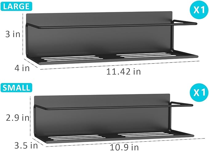 Magnetic Spice Rack For Refrigerator Magnetic Fridge Shelf For Kitchen Spice Organizer Magnetic Shelf For Fridge Space Saving Black 2 Pack With Magnetic Paper Towel Holder