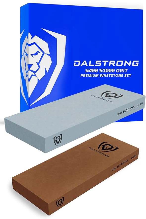 Dalstrong Premium Whetstone Kit-#1000/#400 Knife Sharpening Kit-Gift Extra Large Grit Stones-Top-Grade Corundum-Thick Knife Sharpening Stone-Whetstone Set Knife Sharpener-Ultra-Durable