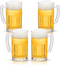 COKTIK 4 Pack Heavy Large Beer Glasses with Handle - 20 Ounce Glass Steins, Classic Beer Mug glasses Set