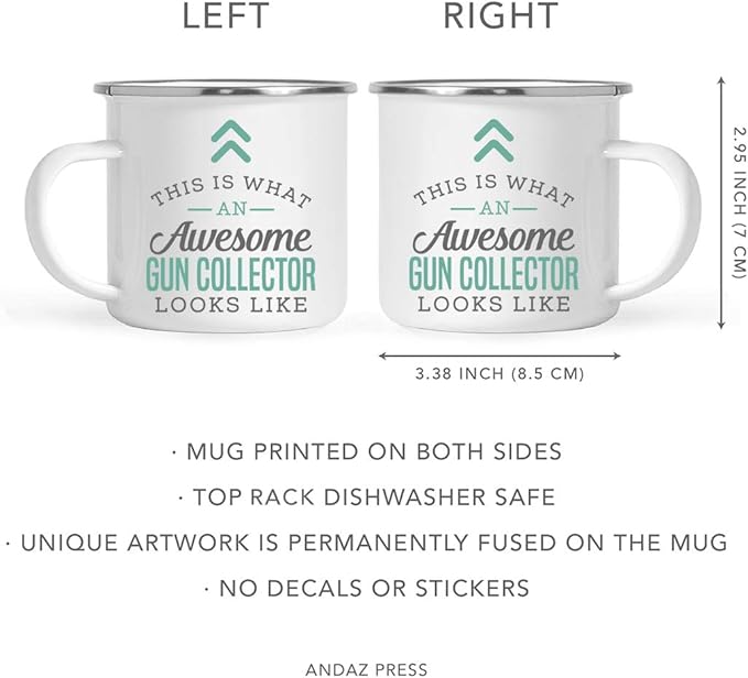 Andaz Press 11oz. Stainless Steel Campfire Coffee Mug Gift, This is What an Awesome Gun Collector Looks Like, 1-Pack, Birthday Gift Ideas Coworker Him Her, Includes Gift Box