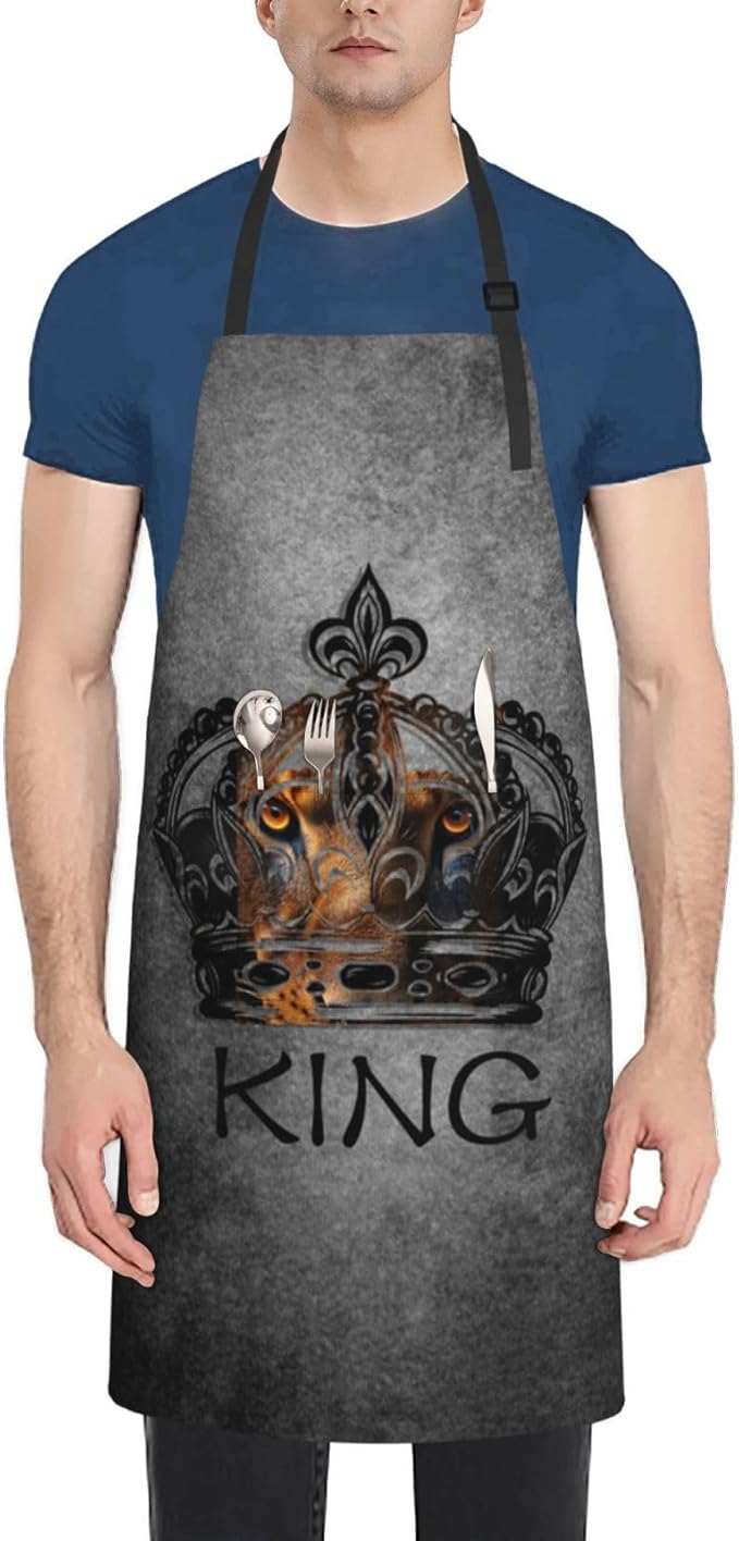 King Aprons Mens Aprons with Pockets and Adjustable Cool Apron for Gardening Cooking Kitchen