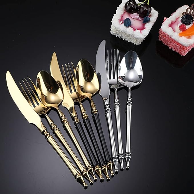 Silverware Set for 6 Modern 30 Piece Flatware Cutlery Utensils Set Durable 18/10 Stainless Steel Include Knives Forks and Spoons Tableware Set for Home Kitchen Wedding Mirror Polished