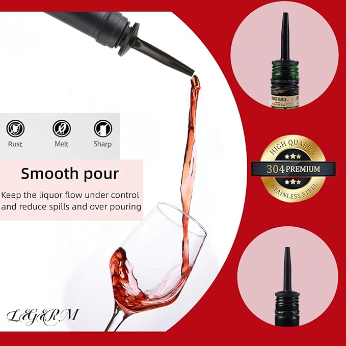 Pour Spouts for Liquor Bottles Speed Pour Pourers with Dust Cap 7+7